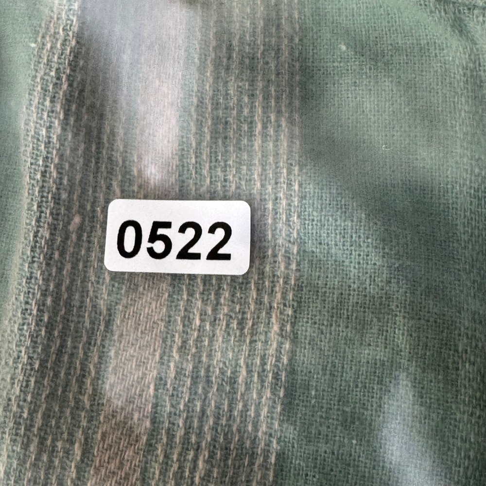 Sage Green Striped Wrap Tie Waist Button Front Dress XS Cottagecore Travel Linen - Picture 10 of 10